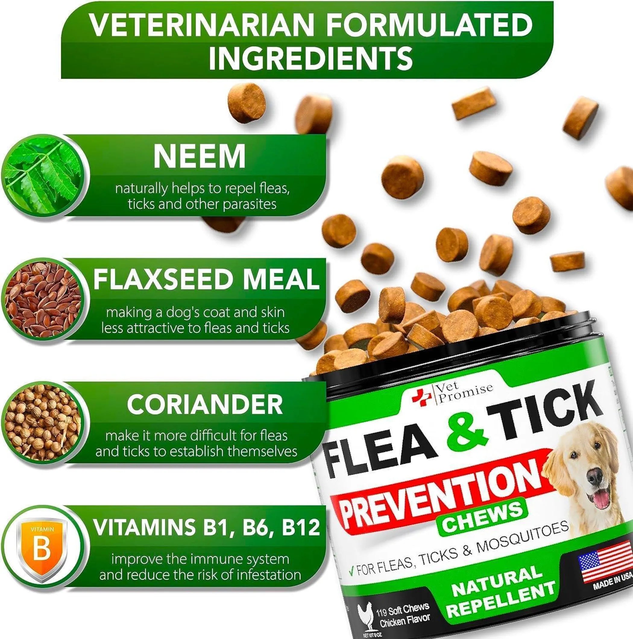 Flea and Tick Prevention for Dogs Chews Natural Dog